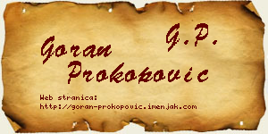 Goran Prokopović vizit kartica